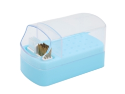 Suporte De Armazenamento Com 30 Buracos Para Brocas De Limpeza De Unhas Com Escova E Capa Anti-poeira Azul