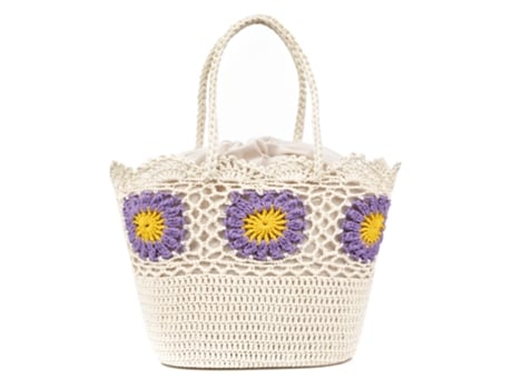 Saco De Ombro De Mulher Iria Quintana Villaga Feita Flores Roxo (30)