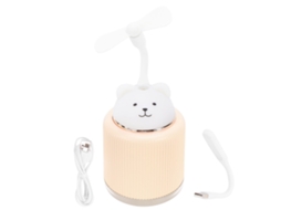 Humidificador Mini Usb Urso Amarelo Estilo De Desenho Animado Com Luz Para Carro, Escritório E Quarto