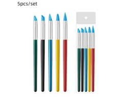 Conjunto de 5/10 Ferramentas de Silicone para Modelagem em Argila, Ideais para Pinceladas e Pontilhismo. AQUAFORGE
