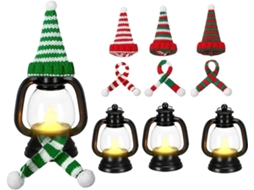 Lanterna De Boneco De Neve Decoração De Natal Em Miniatura, Lanterna De Inverno Com Chapéus E Cach Gokoco