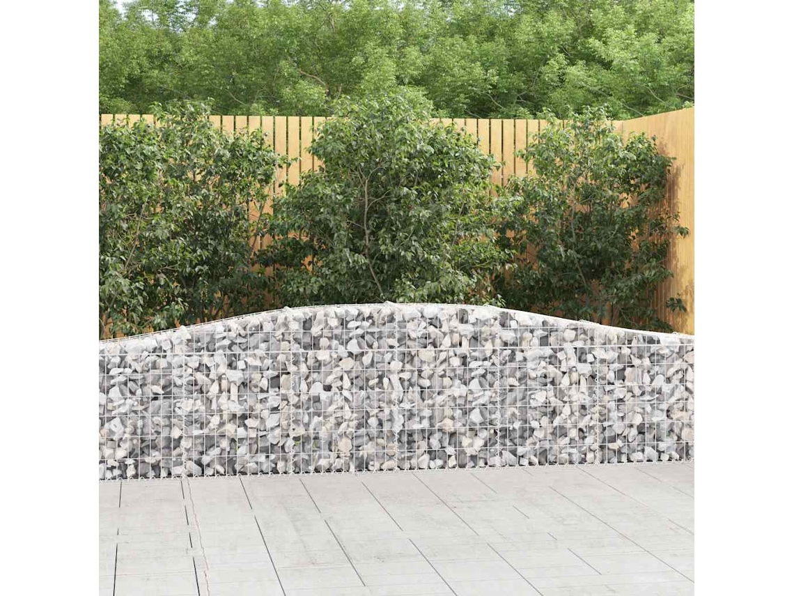 Vidaxl Cestos Gabião Arqueados 3 Pcs 400x30x60/80 Cm Ferro Galvanizado