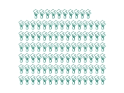 100 Pinzas de Carpeta Estrella para Estudiantes Clips de Papel Metalosos Verdes
