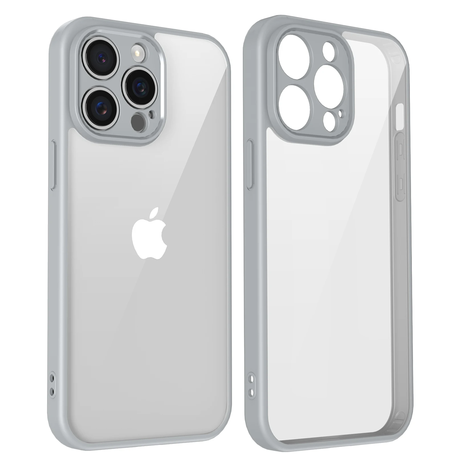 (cinza, Iphone 16 Plus) Capa Rígida Transparente Minimalista Para Celular, Capa Protetora De Acrílico À Prova De Quedas.
