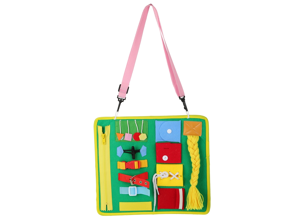 Walshlxq brinquedos Educativos para Crianças Pequenas: Tábua de Fivelas, Cremalheiras e Sapatos para Aprender a Vestir, Verde