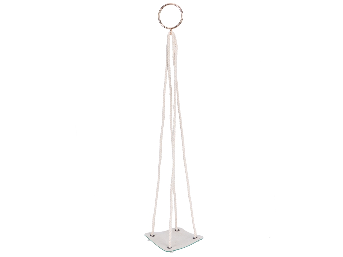 Suporte Para Vasos De Planta Pendente Com Base De Couro Pu E Corda De Algodão Verde 10cm