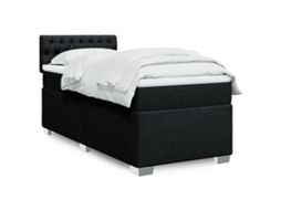 Vidaxl Cama com Molas/colchão 90x190 Cm Tecido Preto