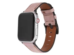 Bracelete Pulseira Classic Vintage em Pele Ecológico Para Apple Watch Series 4 40Mm Rosa