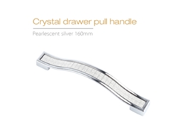 Laxiscreed Puxador De Gaveta Em Cristal Prata Perolada, 160 Mm, Liga Leve Com Acabamento Fosqueado Para Um Estilo Contemporâneo