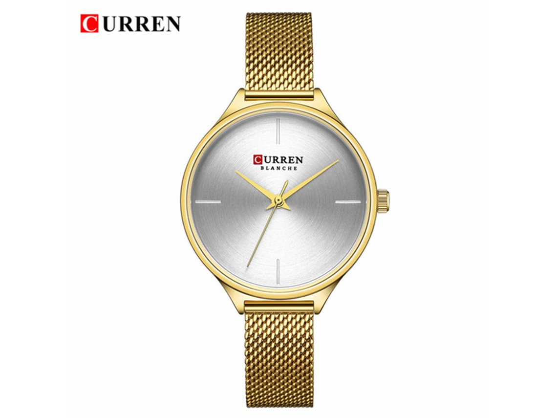 Relógio Feminino Casual De Quartzo Com Pulseira De Malha Milanesa Em Aço Inoxidável.