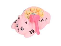 Brinquedo De Bater Gato Cartoon Infantil Melhora Reatividade Educativo Rosa