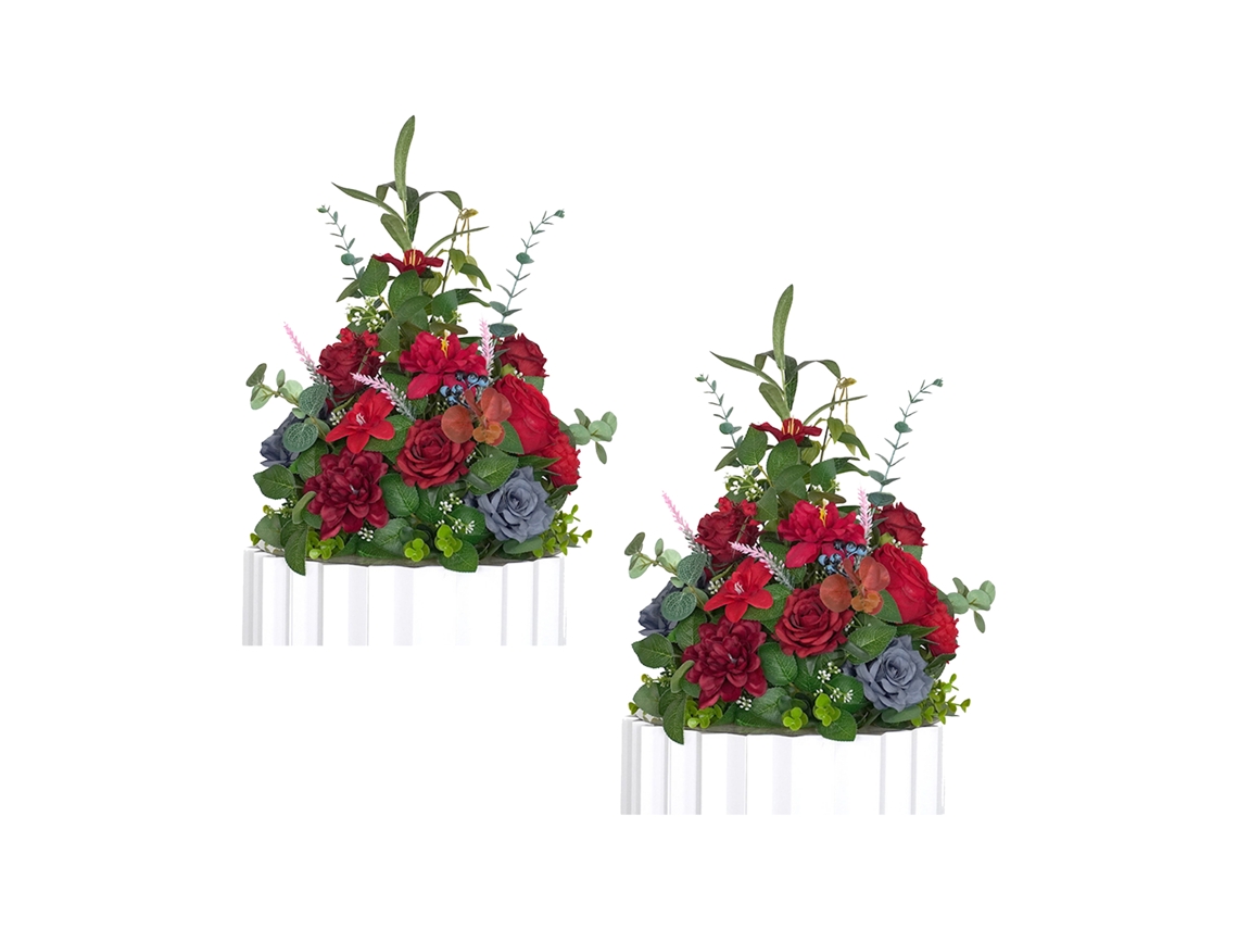 Laxiscreed Bouquet De Flores Artificiais Com Base De Espuma Para Decoração De Casamento Vinho