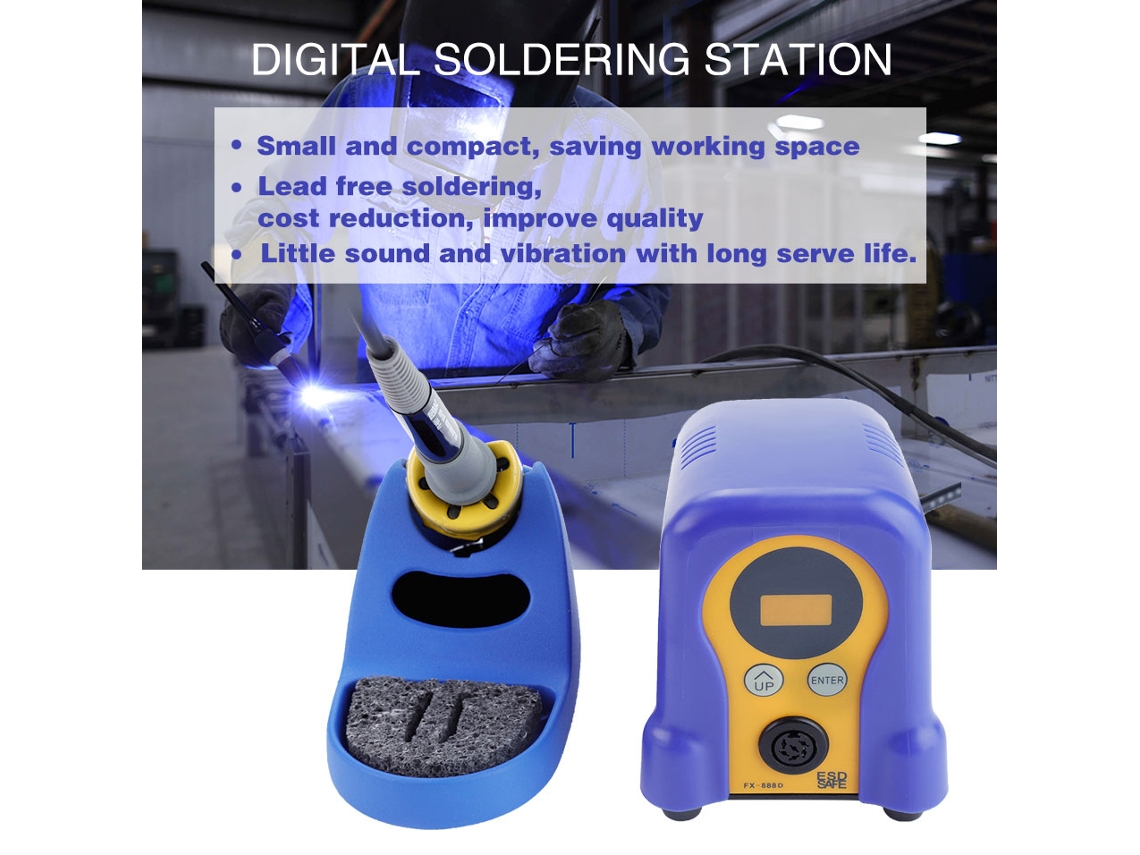 Laxiscreed Fx-888d Estação De Soldar Com Display Digital E Suporte De Alta Precisão