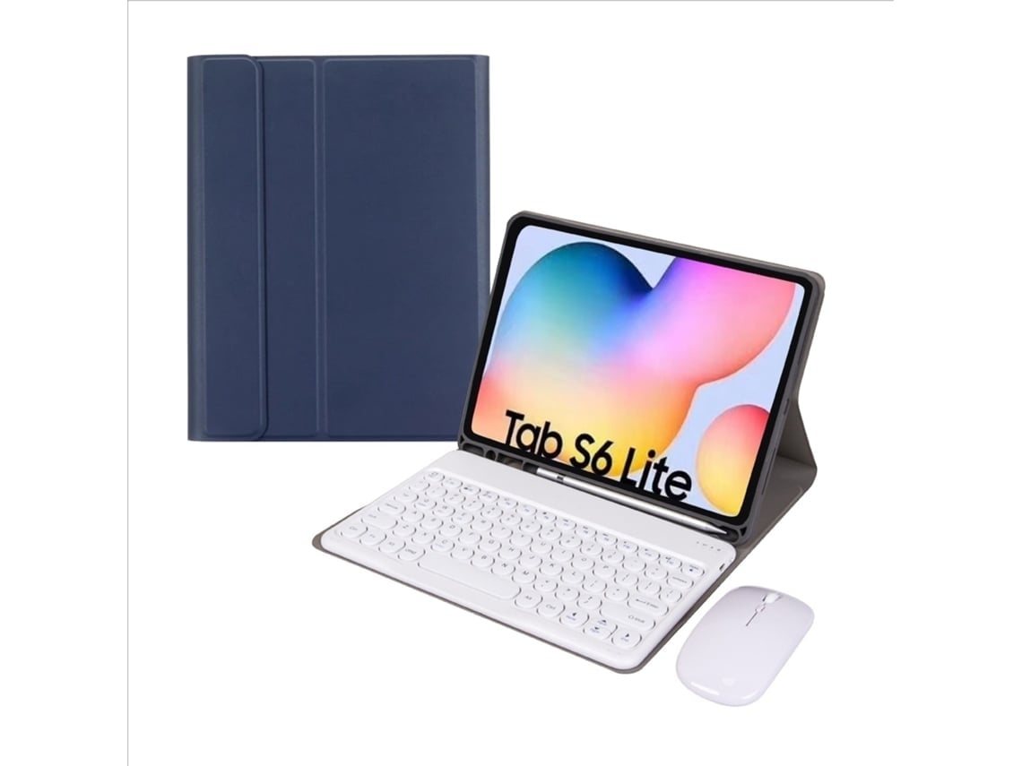 Capa Com Teclado Para Tablet Lurelia, Para Samsung Galaxy Tab S6 Lite 10.4/p610, Azul Escuro, Teclado Bluetooth