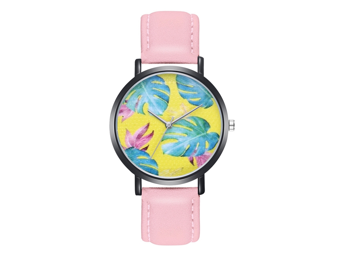 Reloj De Cuarzo Analógico Para Mulheres Com Pulseira De Pu, Estilo Simples E Elegante, Presente De Joalheria (rosa)