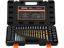 Kit Extrator De Parafusos Quebrados Vevor Com 65 Peças, Ferramentas Para Remoção De Porcas Danificadas E