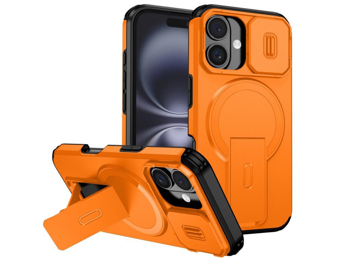 Capa Com Suporte Magsafe Para Iphone 16 - Abertura Deslizante Com Proteção De Câmara