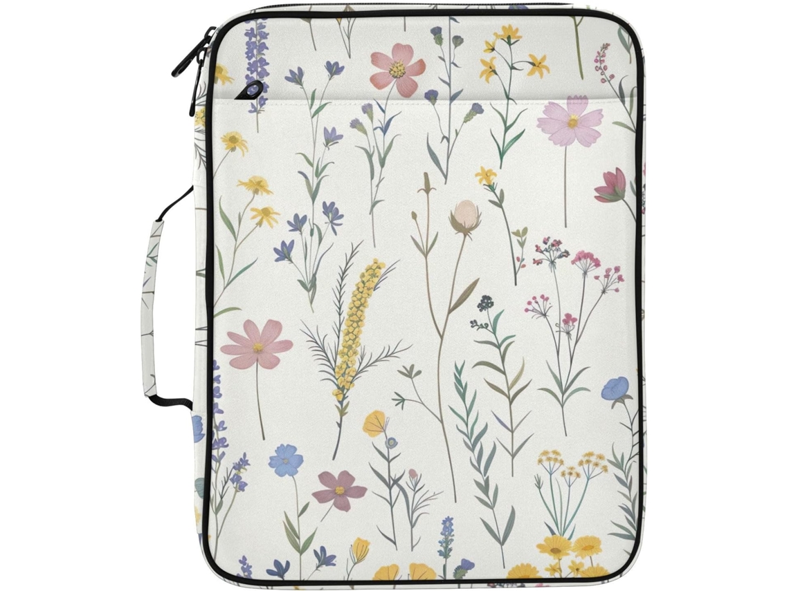 Pasta Organizadora Expansível Com Estampa De Flores Silvestres E 7-camadas, Impermeável, Ideal Documentos Escolares