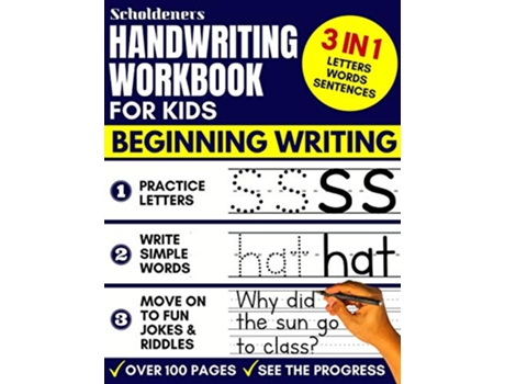 Livro Handwriting Workbook for Kids 3in1 Writing Practice Book to Master Letters Words Sentences de Scholdeners (Inglês)