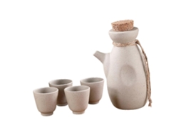 Conjunto De Saquê Japonês Em Cerâmica Com Acabamento Suave Ao Toque, Com Várias Xícaras Para Uso Doméstico E Em Restaurantes.