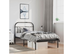 Estrutura De Cama Com Cabeceira 100x190 Cm Metal Preto