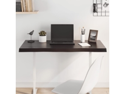 Vidaxl Tampo De Mesa Com Bordas Vivas Maciço Tratado Castanho-escuro
