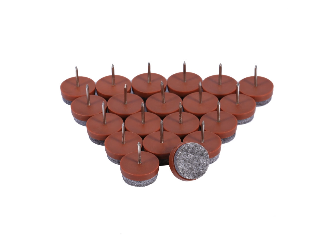 Almofadas De Pregos Para Pés De Feltro (pacote Com 20 Unidades, 28mm, Marrom)