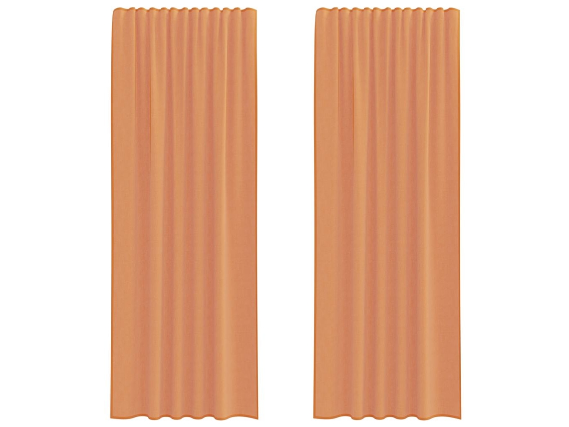Cortinas de Voile com Bolsos para Varão 2 Pcs Terracota MAISON EXCLUSIVE