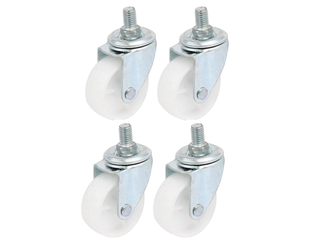 Rodízio Universal Giratório de 4 Peças com Pino Roscado M10x15mm 2 Polegadas Diâmetro em Pp CHABERLU