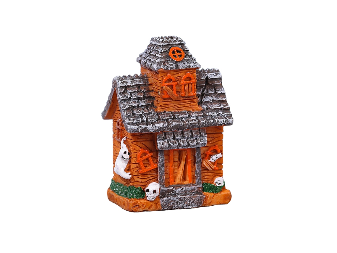 Laxiscreed Decoração De Halloween Com Edifício Em Resina, Abóboras, Aranhas E Morcegos Em Miniatura
