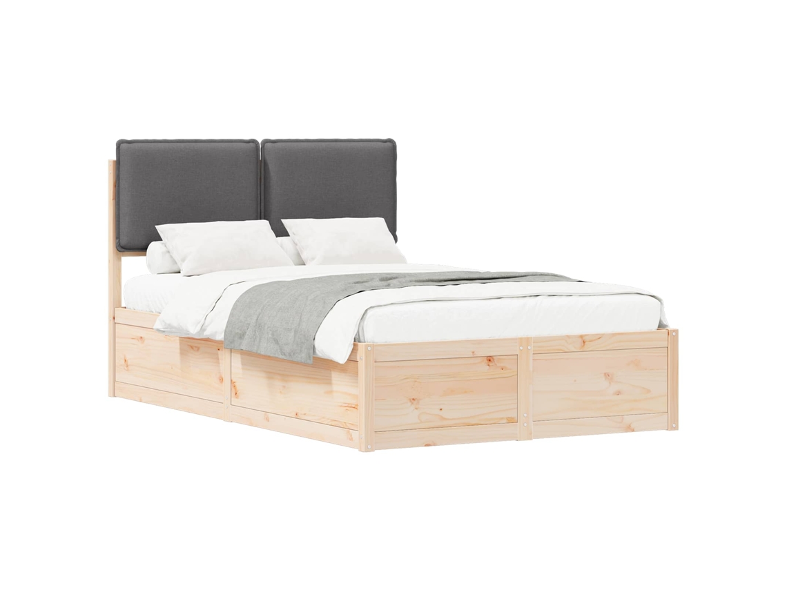Estrutura de Cama com Cabeceira Estofada Cinza Escuro MAISON EXCLUSIVE