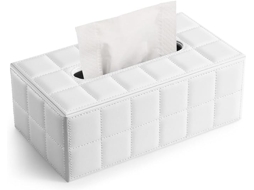 Caixa de Lenços Cosméticos de Couro Branco ZYBLSSBB