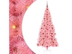 Árvore De Natal Artificial Com Led Vidaxl Rosa Pvc (210 Cm)