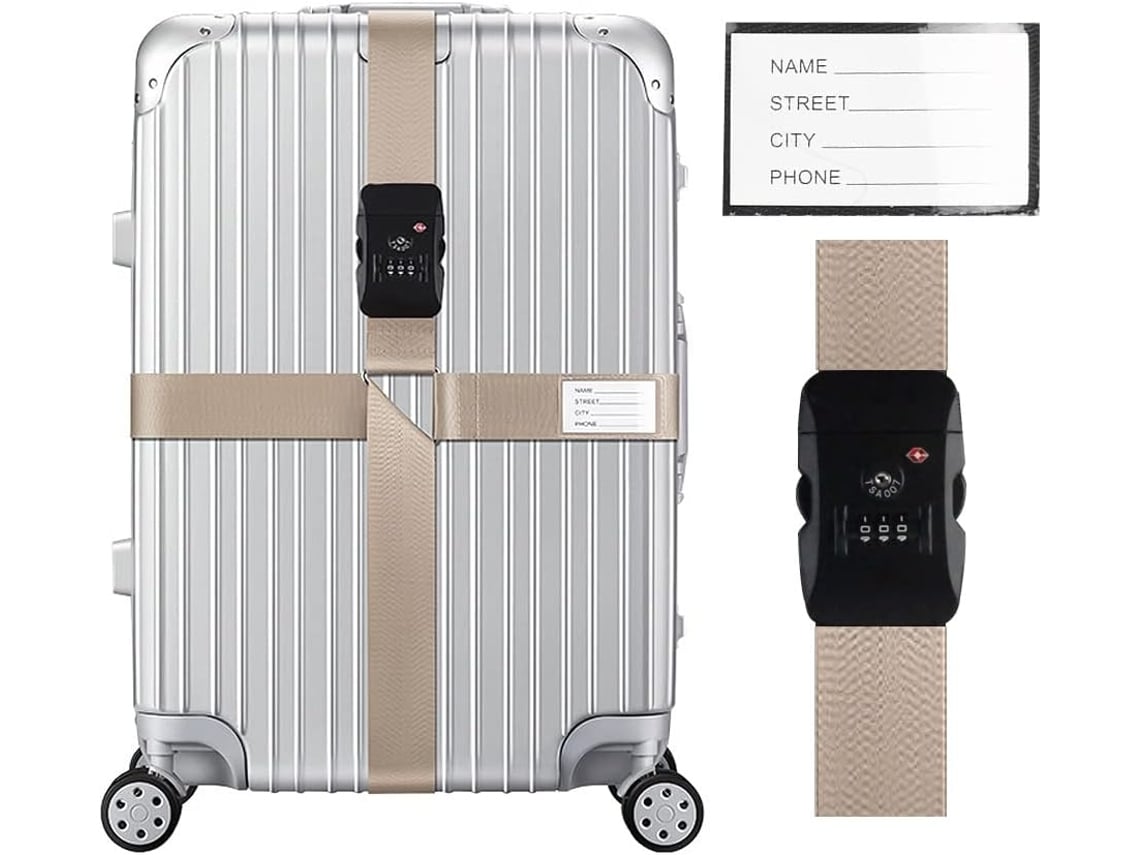 Kit De Bagagem Com Correia E Etiqueta De Identificação, Para Mala De Viagem, Com Código Elysve