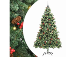 Árvore De Natal Artificial Com Conjunto De Bolas Led Vidaxl Verde Pvc (240 Cm)