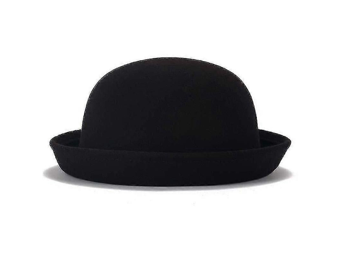 _chapéu de Lã Bowler Derby Feminino Moderno de Cor Solida