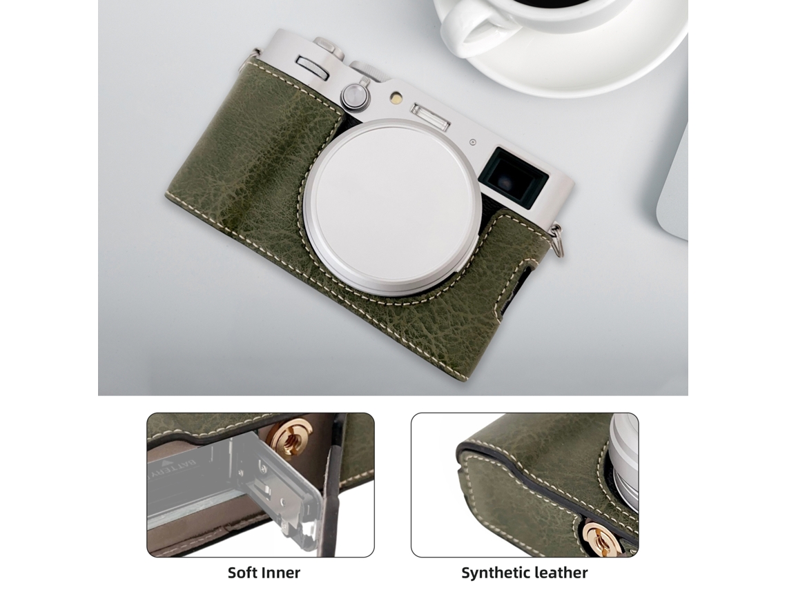 Funda Protectora Para Cámara Fujifilm X100vi Estilo Retro Con Correa De Hombro Y Diseño De Apertura Inferior