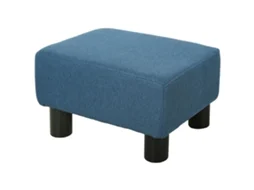 Pufe Descanso BTFORUS para pés, tecido de linho, capacidade 110kg, 40x30x24cm azul escuro