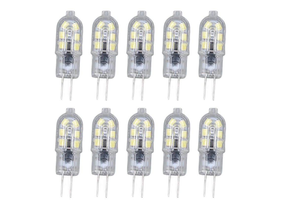10 lâmpadas G4 Led 2835, 6500K, branca, transparente, plug-in, 220V, para acampamento, armário, paisagem
