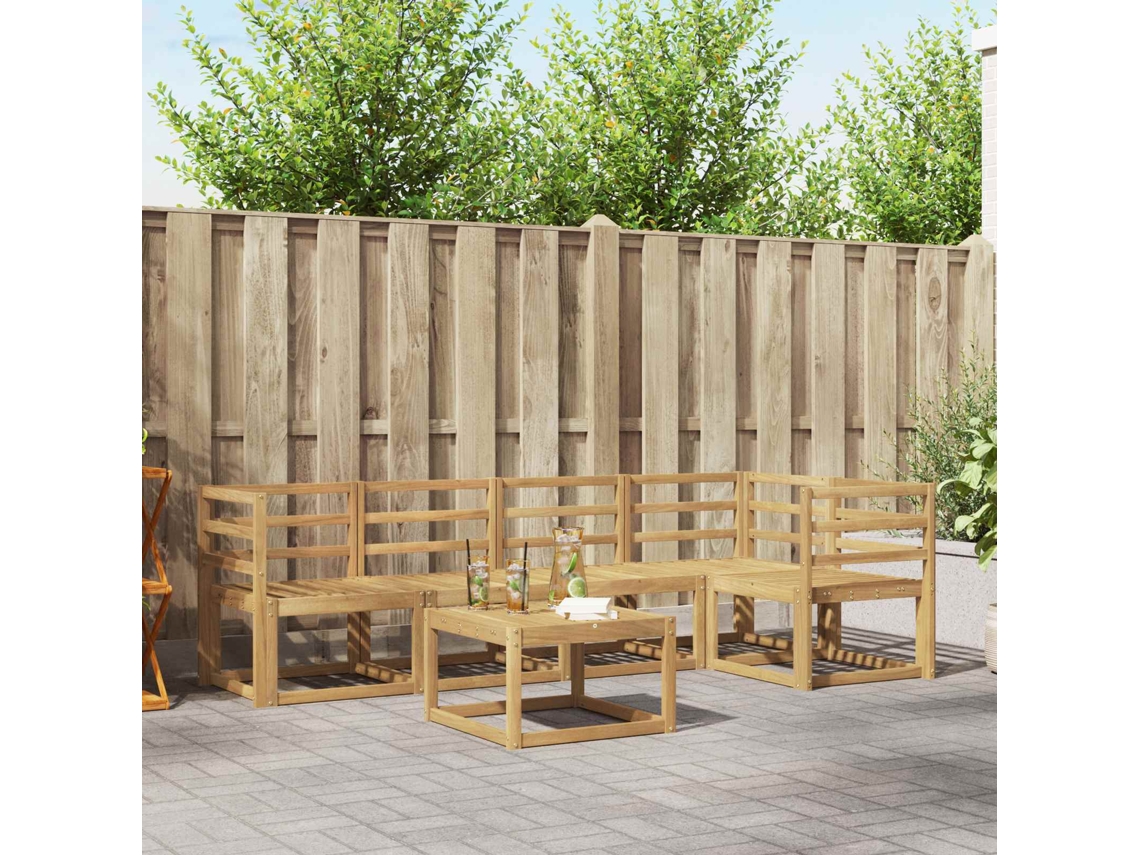 Vidaxl Conjunto De Sofás Para Exterior 6 Unid. Branco