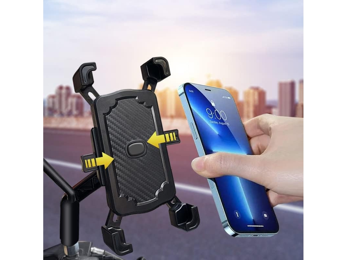 Suporte para Celular com Rotação de 360° para Motocicleta, Bicicleta Ou Espelho Retrovisor, Compatível com Smartphones de 4,7" a 7,2" JIAPEI (preto)