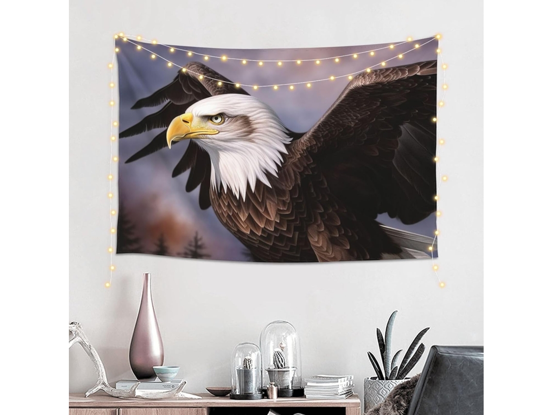 Tapeçaria De Parede Com Águia-careca, Decoração Para Quarto E Sala De Estar, 152 X 102 Cm (60 X 40 Polegadas)