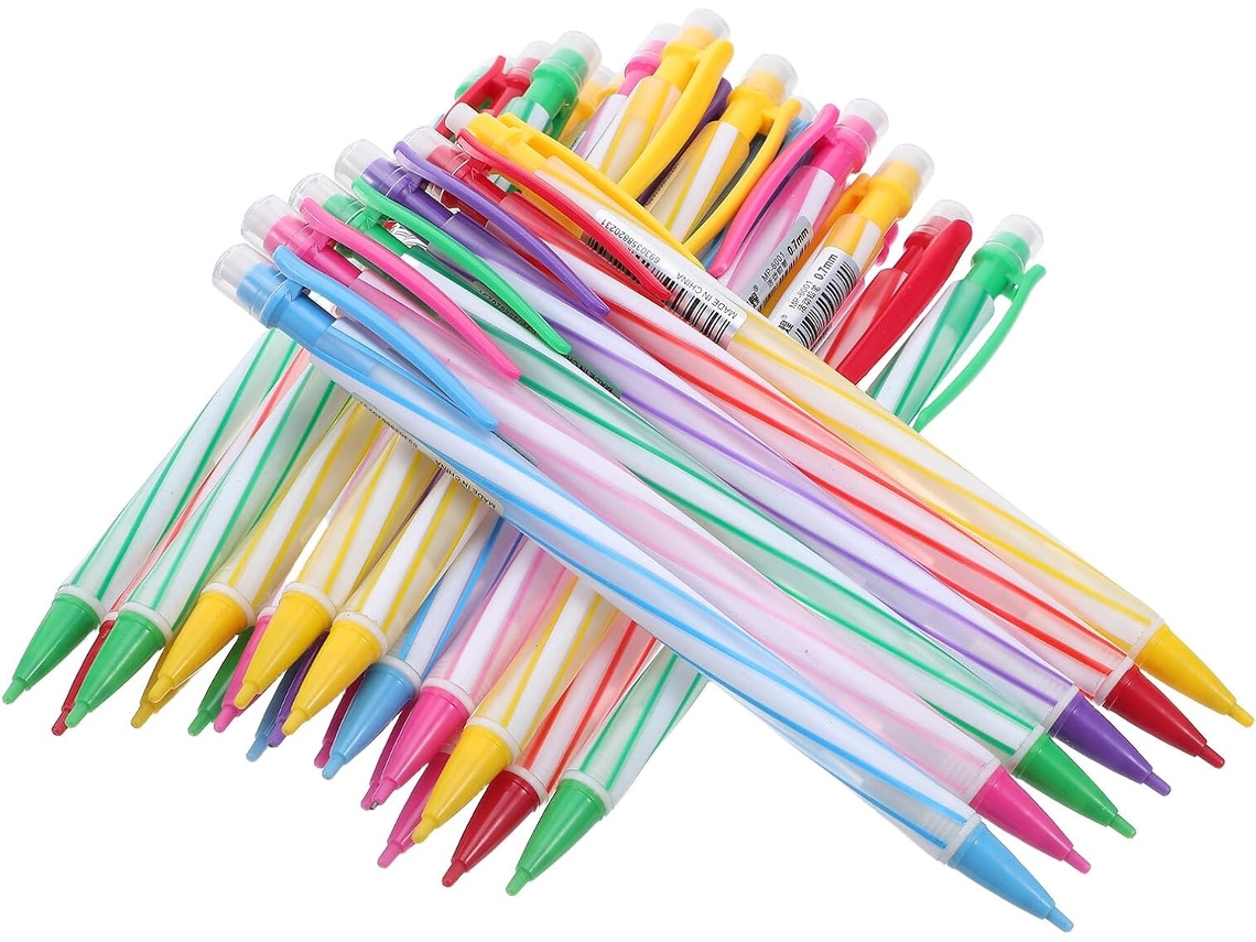 36 Peças Bulk Mechanical With Integrated Erasers And Clips Transparente