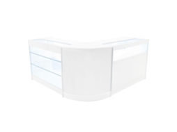 Conjunto de Balcões Comerciais MonsterShop Triton, Branco, K1200B1200CM60