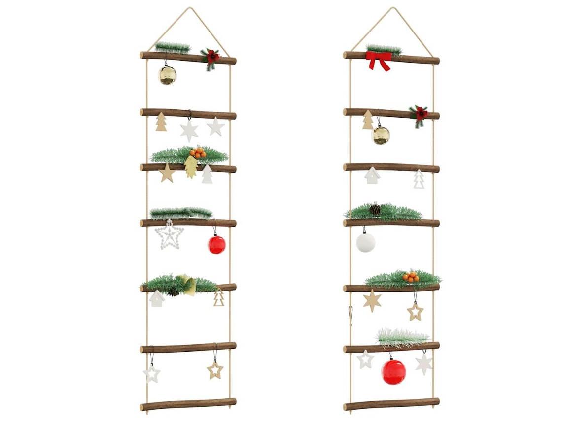Vidaxl Decorações De Parede Forma Escada 2 Pcs 30x100 Cm Ramo Natural