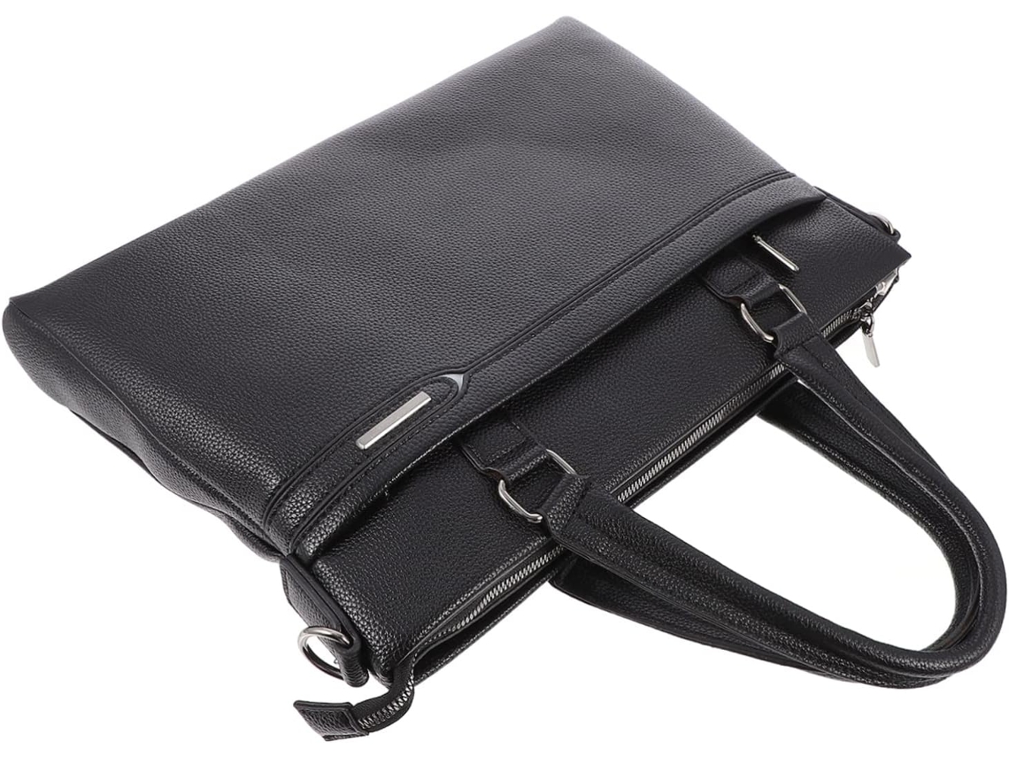 Pasta Executiva Masculina Em Couro Sintético Com Compartimento E Bolso Para Laptop Pasta Executiva Masculina Em Couro Sintético Com Com Gokoco