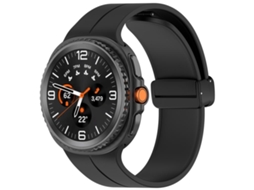 Bracelete para Samsung Galaxy Watch 8 / 8 Classic Silicone Dobrável com Fivela Magnética Preta XIAOMOYU