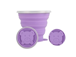 Copo de Água Plegável Silicone Roxo 270ml
