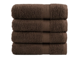 Vidaxl Toalhas De Banho Premium Solund 4pcs 100x150cm 600gsm Castanho