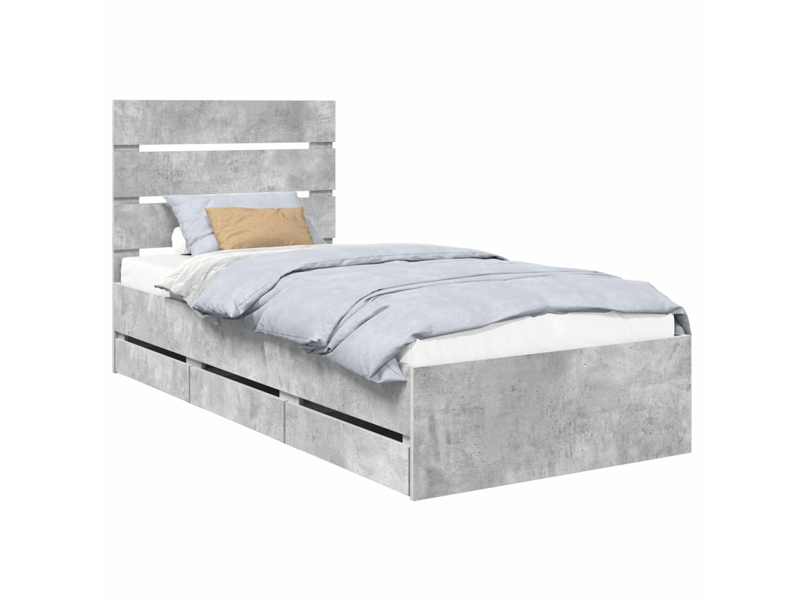 Estrutura da Cama Cinzento 90 X 200 Cm Madeira de Engenharia MAISON EXCLUSIVE